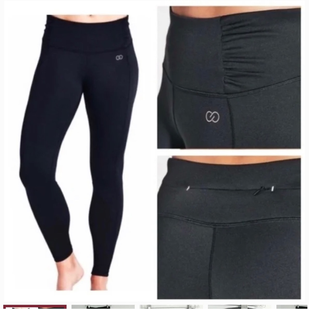 Calia Black Ruched Waist Leggings